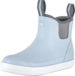 TRUDAVE Women's Ankle Rain Boots, Rubber Fishing Deck Boots, Garden Shoes for Outdoor Work(BLUE FOG)