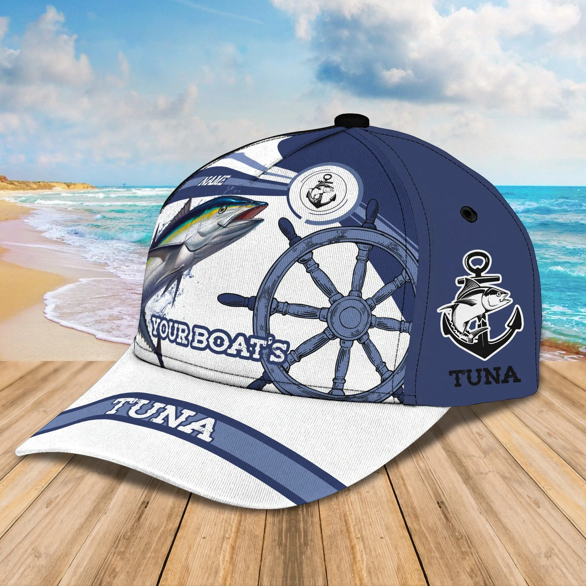 Tuna Ocean Fishing - Personalized Name Cap - Nt168 - Ct070