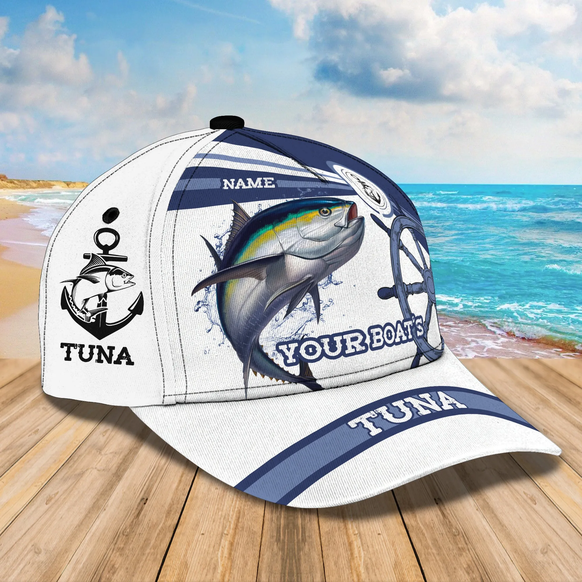 Tuna Ocean Fishing - Personalized Name Cap - Nt168 - Ct070