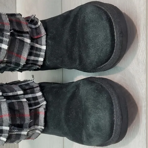 Ugg Australia Big Kids Elloise Girls Short Boots Sheepskin Leather shoes sz 3