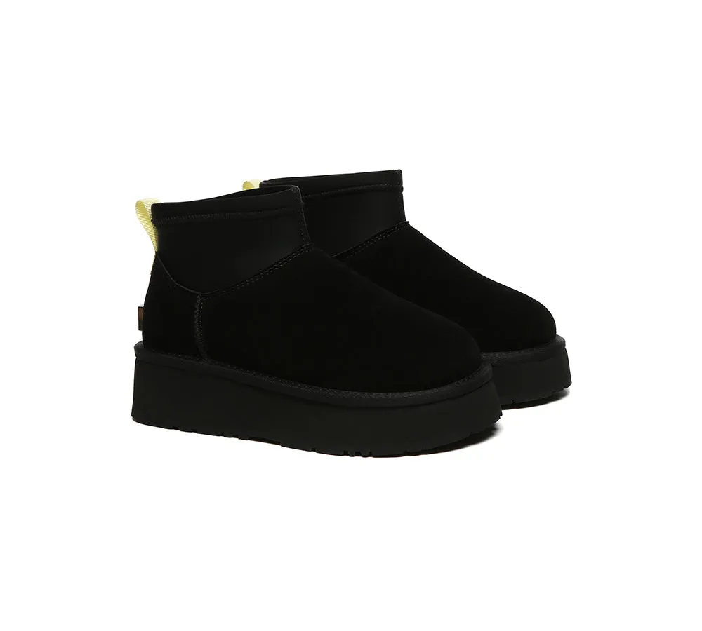 UGG Boots Women Sheepskin Wool Stretchy Ankle Mini Platform Ethel