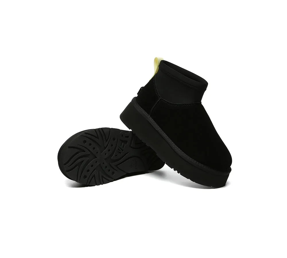 UGG Boots Women Sheepskin Wool Stretchy Ankle Mini Platform Ethel