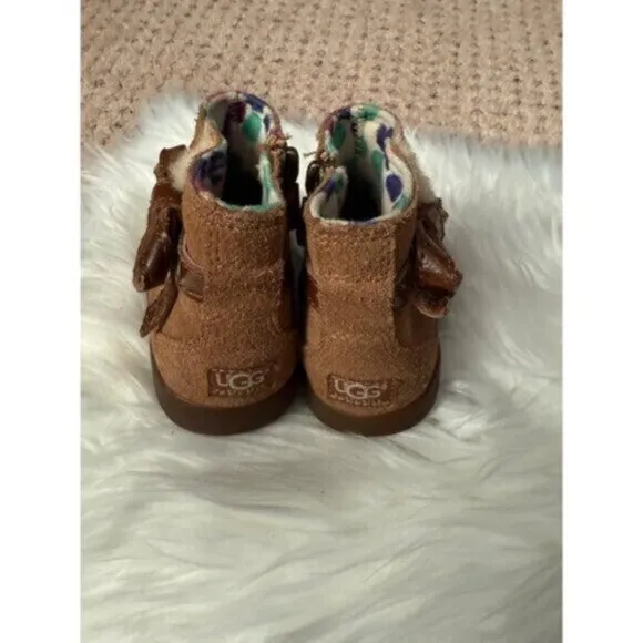 UGG girls toddler size 8 Libbie chestnut bow boots 1005151T