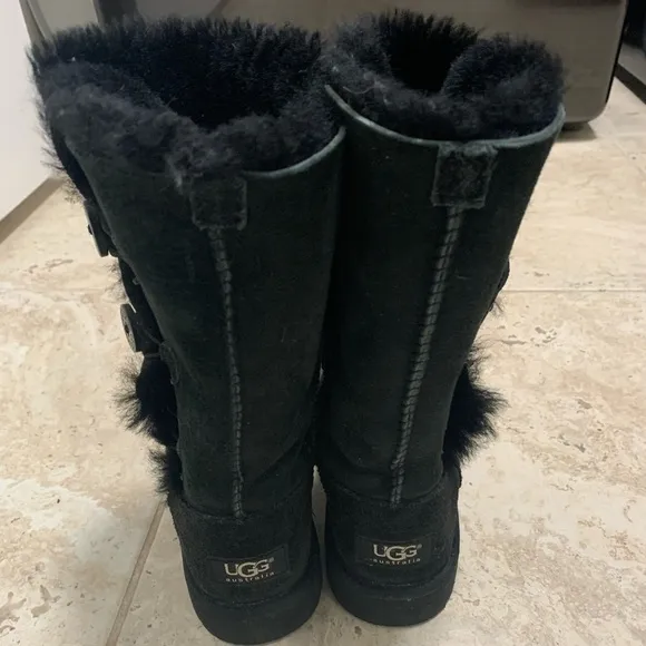 UGG Kids Bailey Button Black Boots