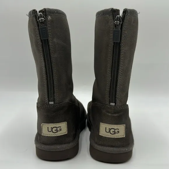 UGG Lil Sunshine II Back Zipper Gray Suede Kids Boots Size 1