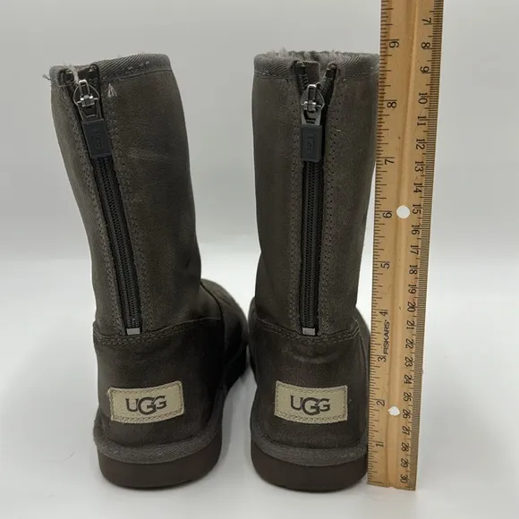 UGG Lil Sunshine II Back Zipper Gray Suede Kids Boots Size 1