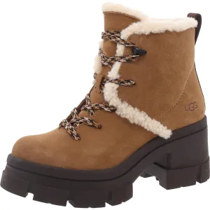Ugg Womens Block Heel Suede Hiking Boots