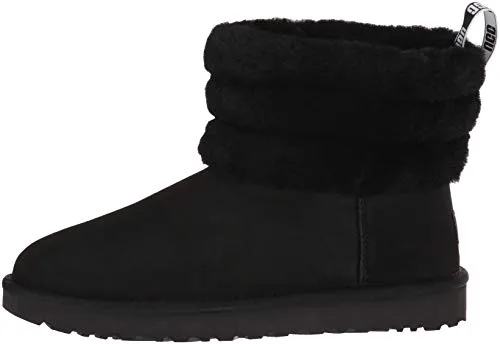 UGG Women's Fluff Mini Quilted Boot, Black, 8