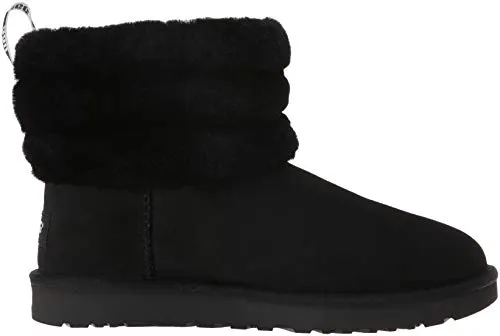 UGG Women's Fluff Mini Quilted Boot, Black, 8