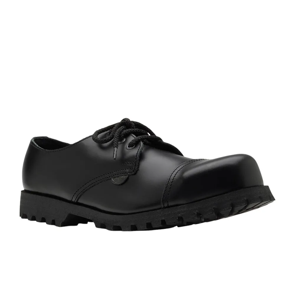UNDERGROUND STEEL TOE CAP SHOES ORIGINAL STEEL CAP - TRACKER - BLACK LEATHER