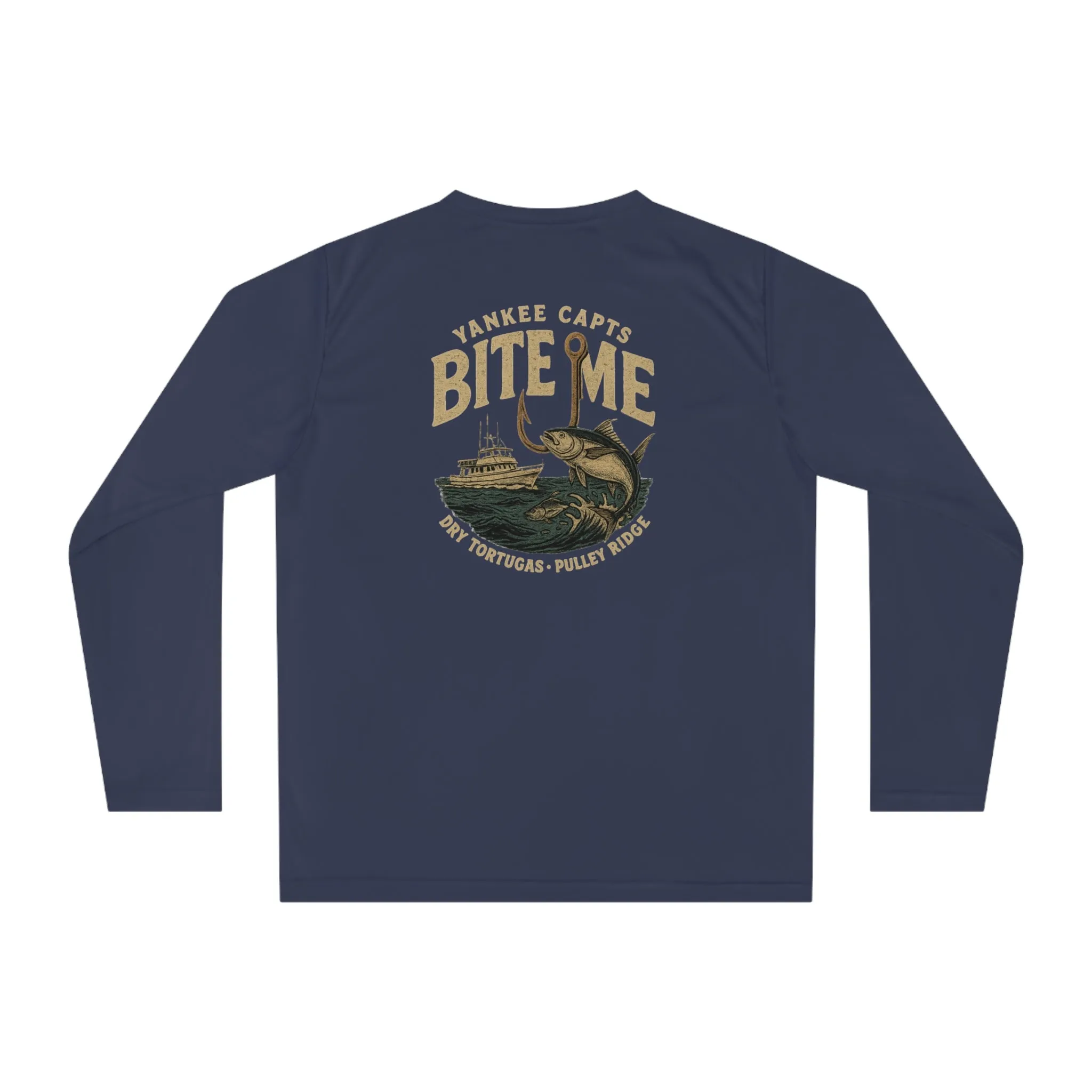 Unisex Performance Long Sleeve Shirt - "Bite Me" Fishing Graphic Tee for Fishing Enthusiasts