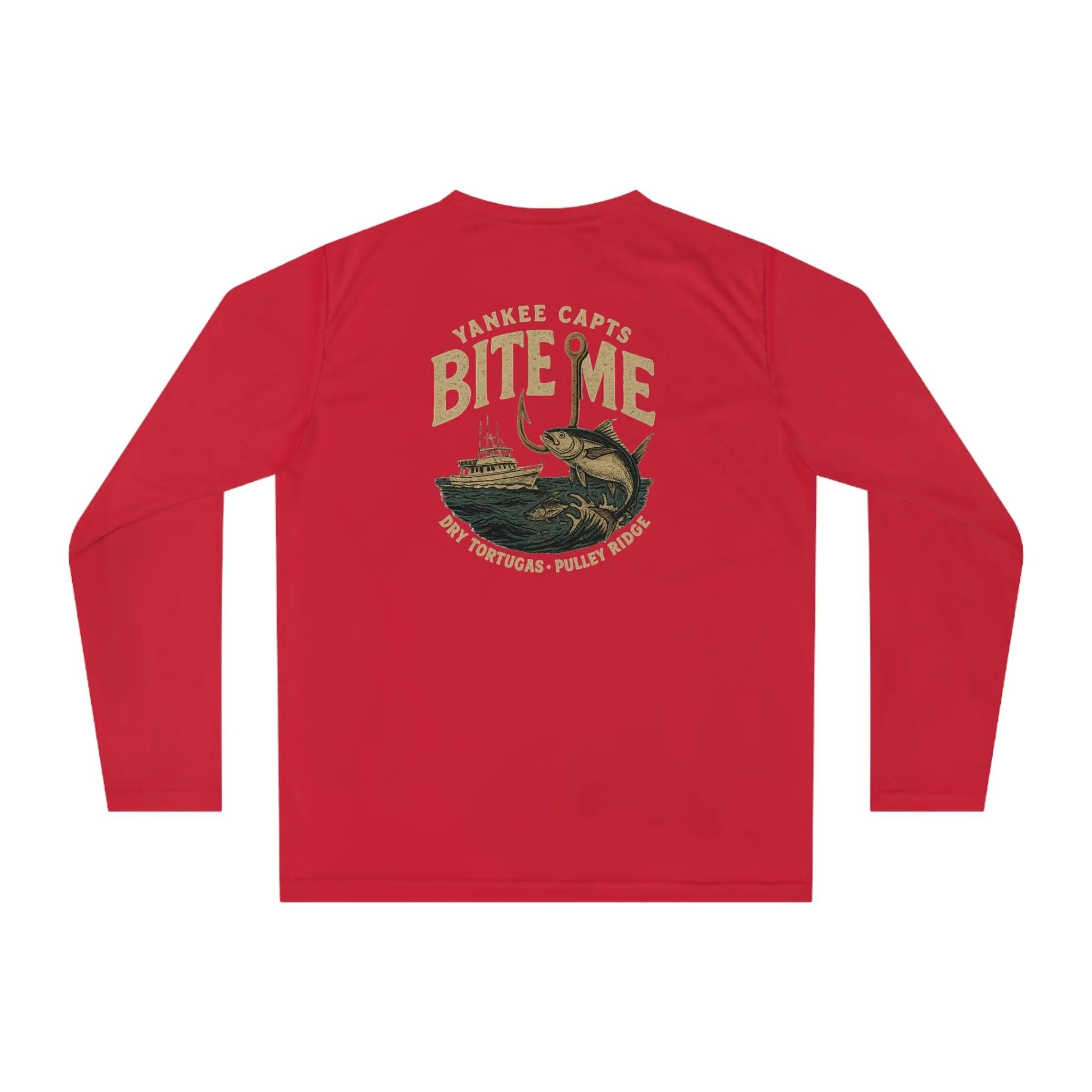 Unisex Performance Long Sleeve Shirt - "Bite Me" Fishing Graphic Tee for Fishing Enthusiasts