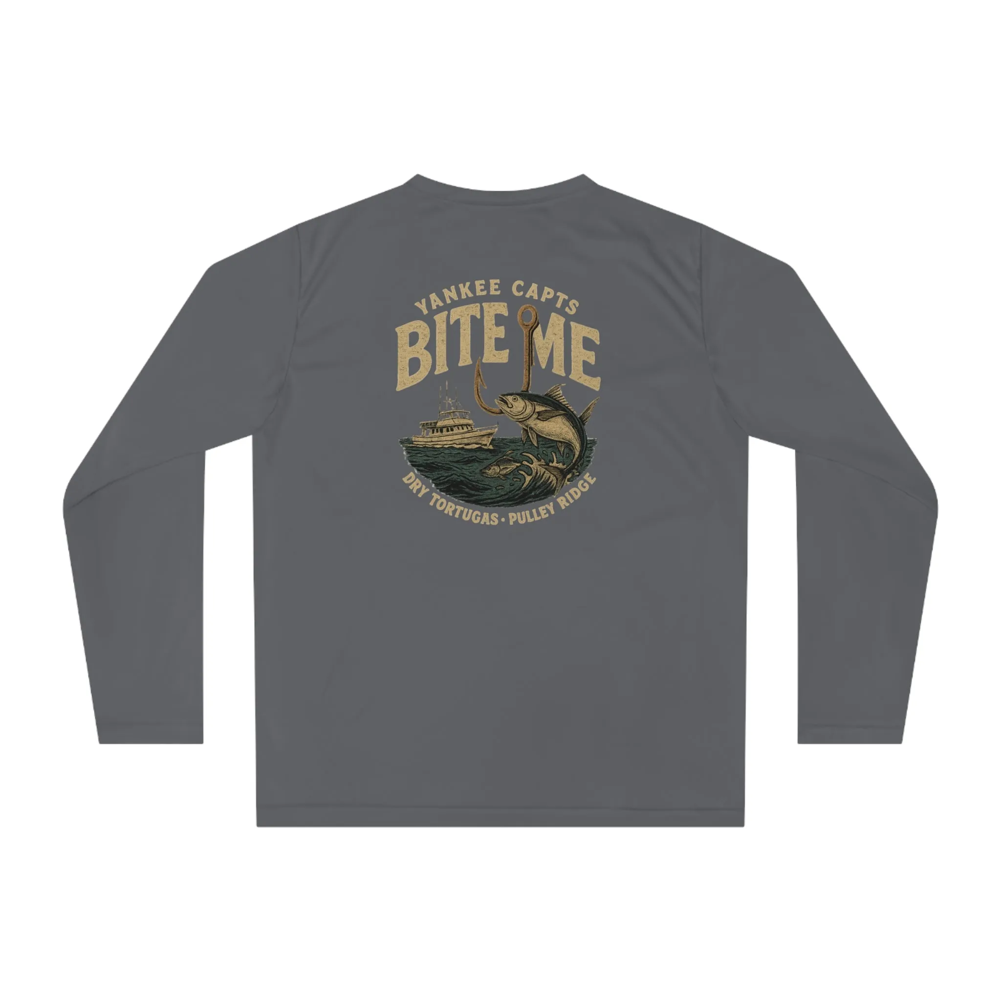 Unisex Performance Long Sleeve Shirt - "Bite Me" Fishing Graphic Tee for Fishing Enthusiasts