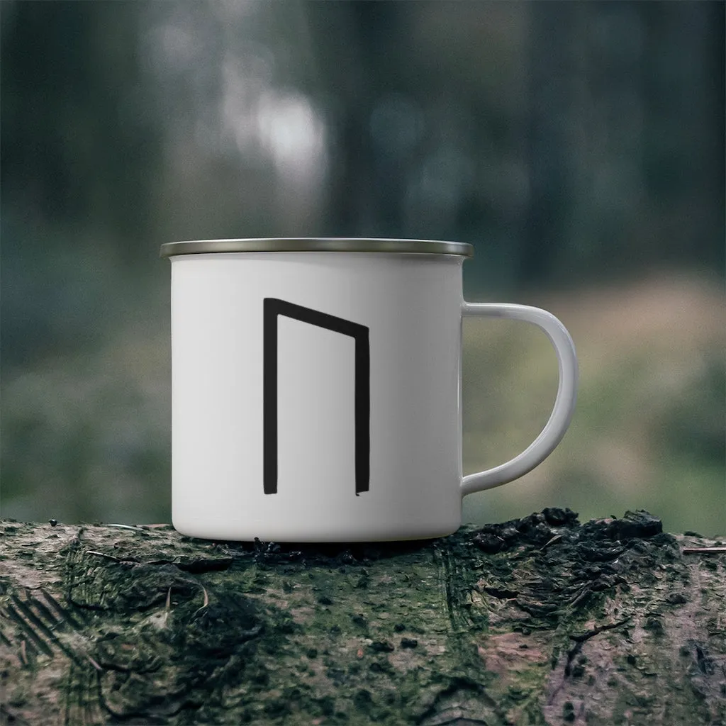 Uruz (Strength) Viking Rune Enamel Camping Mug