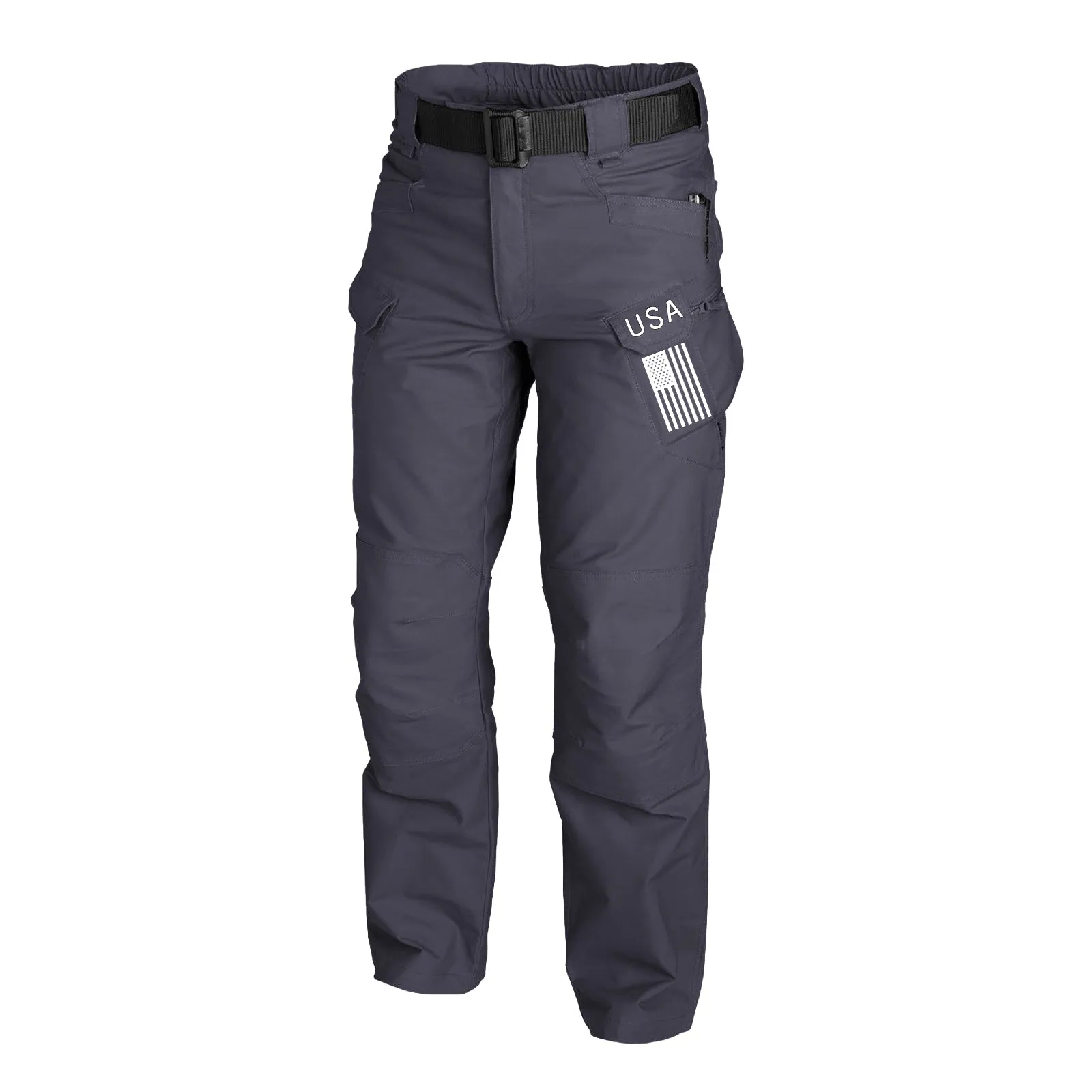 USA FLAG GRAPHIC OUTDOOR WEARABLE QUICK DRY MULTI-POCKET  CARGO PANTS WITH BELT