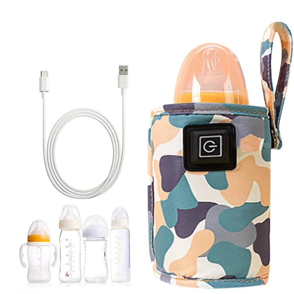 USB Milk Water Warmer Bottle Heater Travel Stroller Insulated Bag Baby Nursing