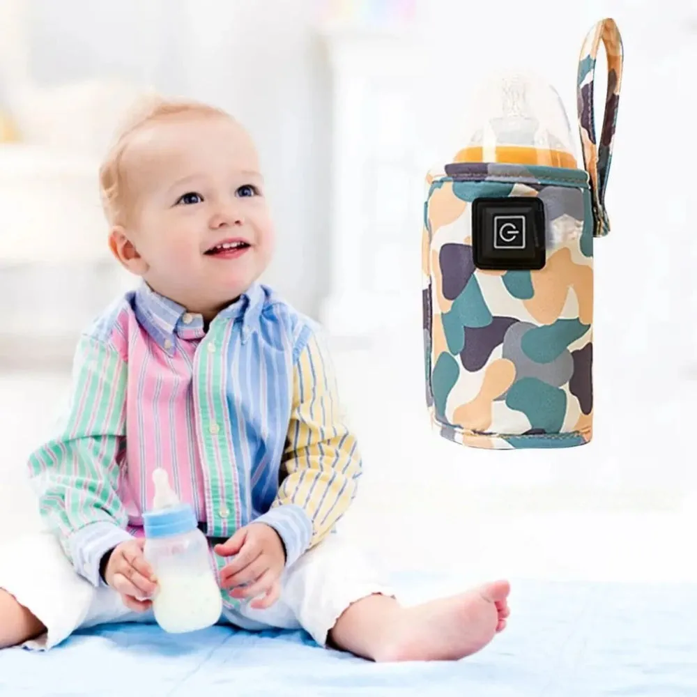 USB Milk Water Warmer Bottle Heater Travel Stroller Insulated Bag Baby Nursing