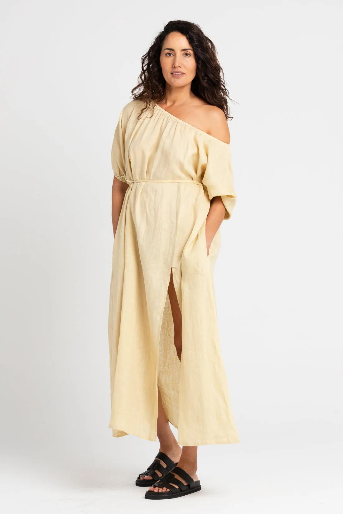Valdis Linen Dress Italian Straw