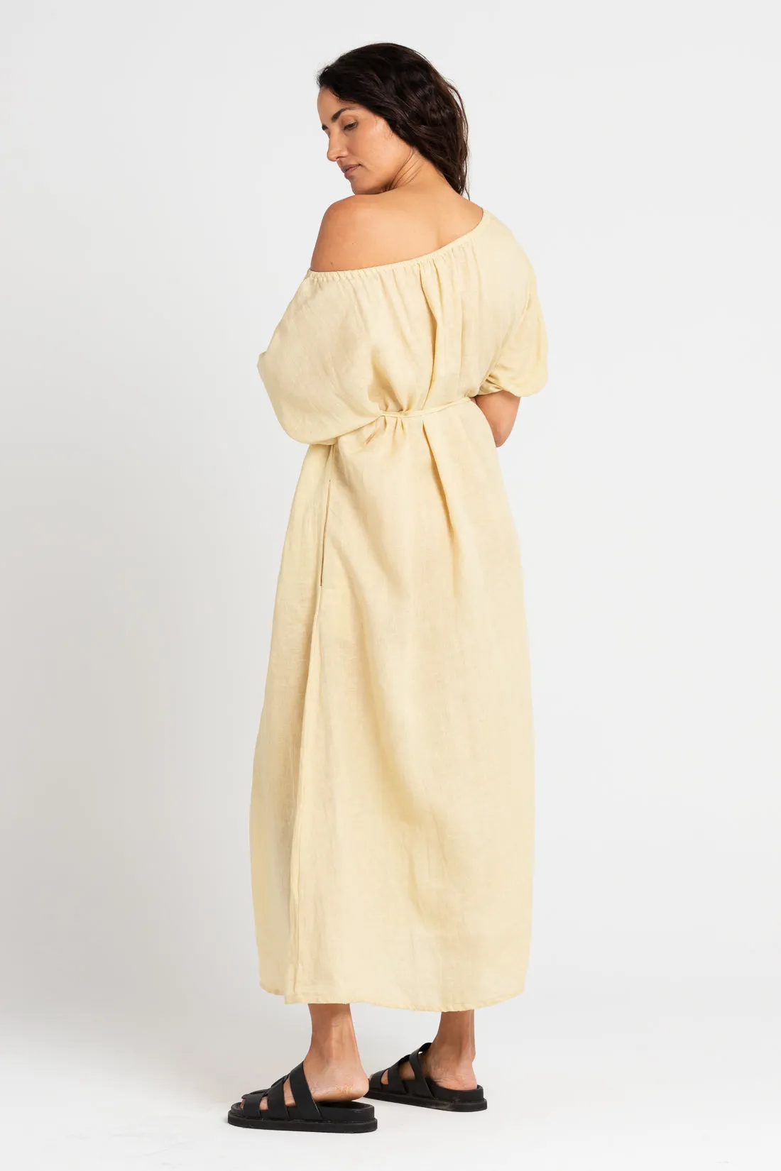 Valdis Linen Dress Italian Straw