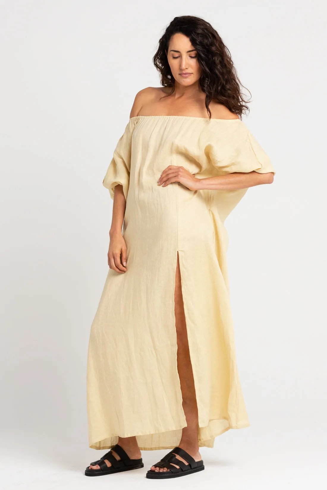 Valdis Linen Dress Italian Straw