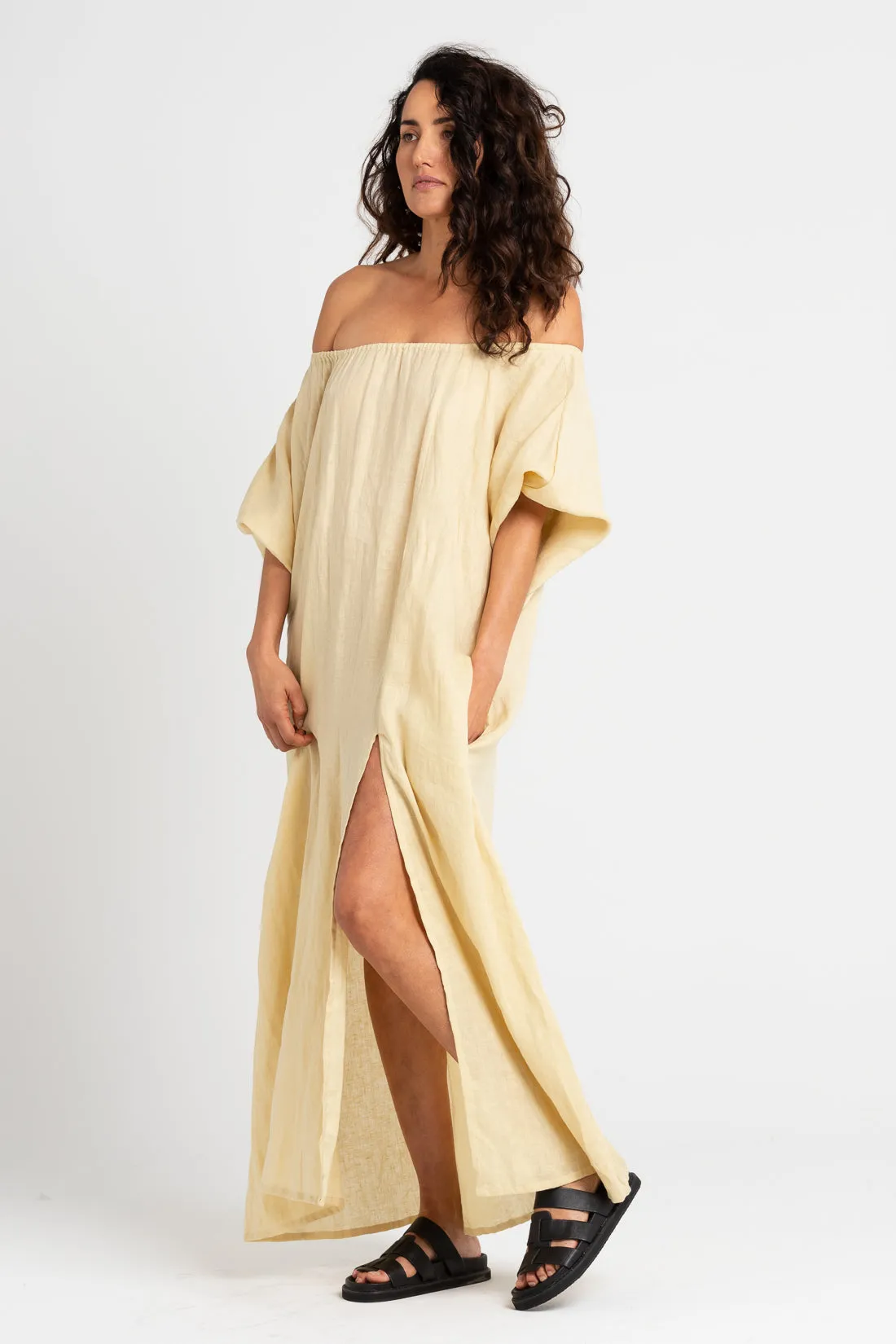 Valdis Linen Dress Italian Straw