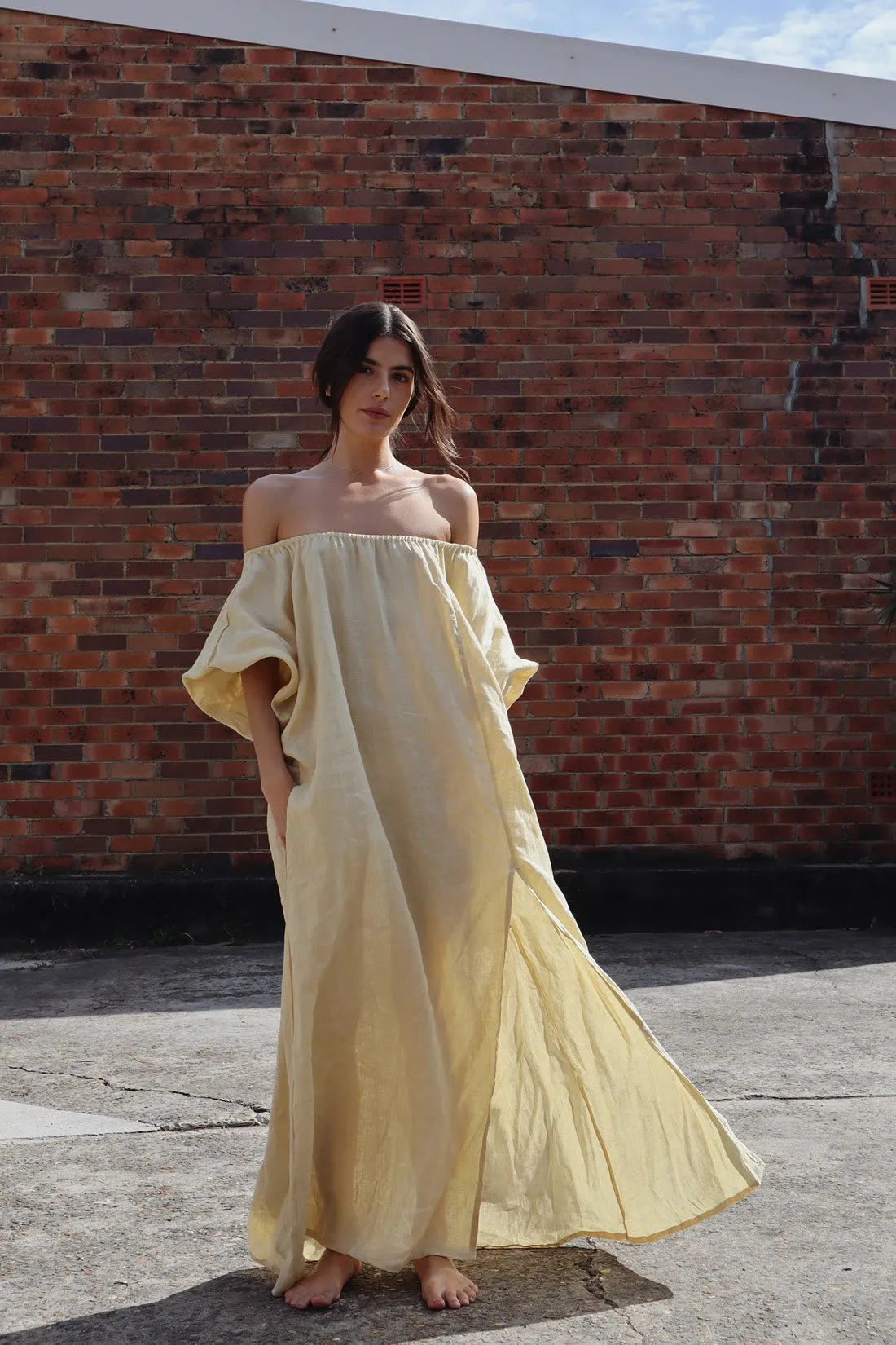 Valdis Linen Dress Italian Straw
