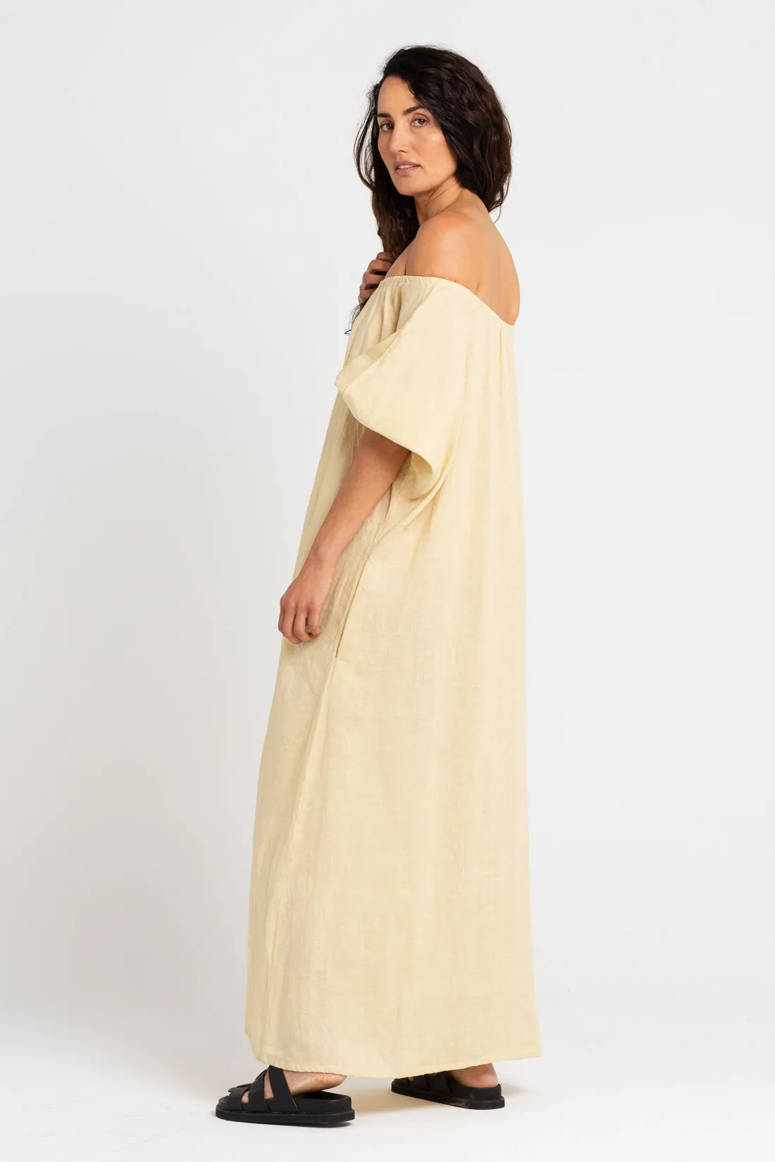 Valdis Linen Dress Italian Straw