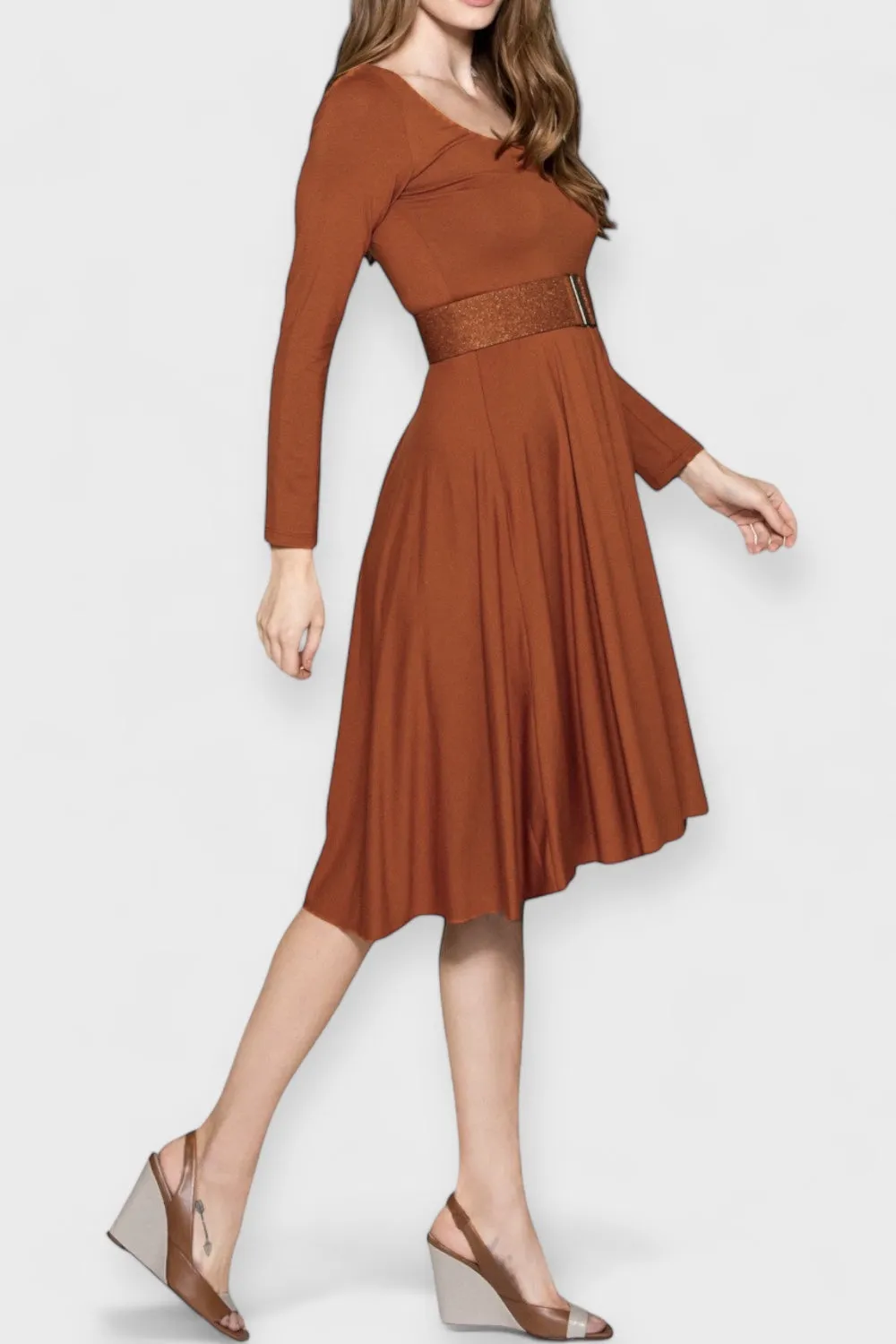 Verona Brown & Beige Wedge Sandal