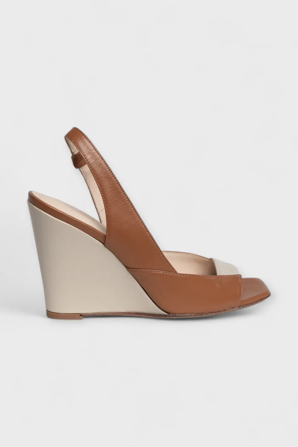 Verona Brown & Beige Wedge Sandal