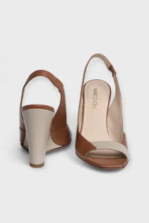 Verona Brown & Beige Wedge Sandal