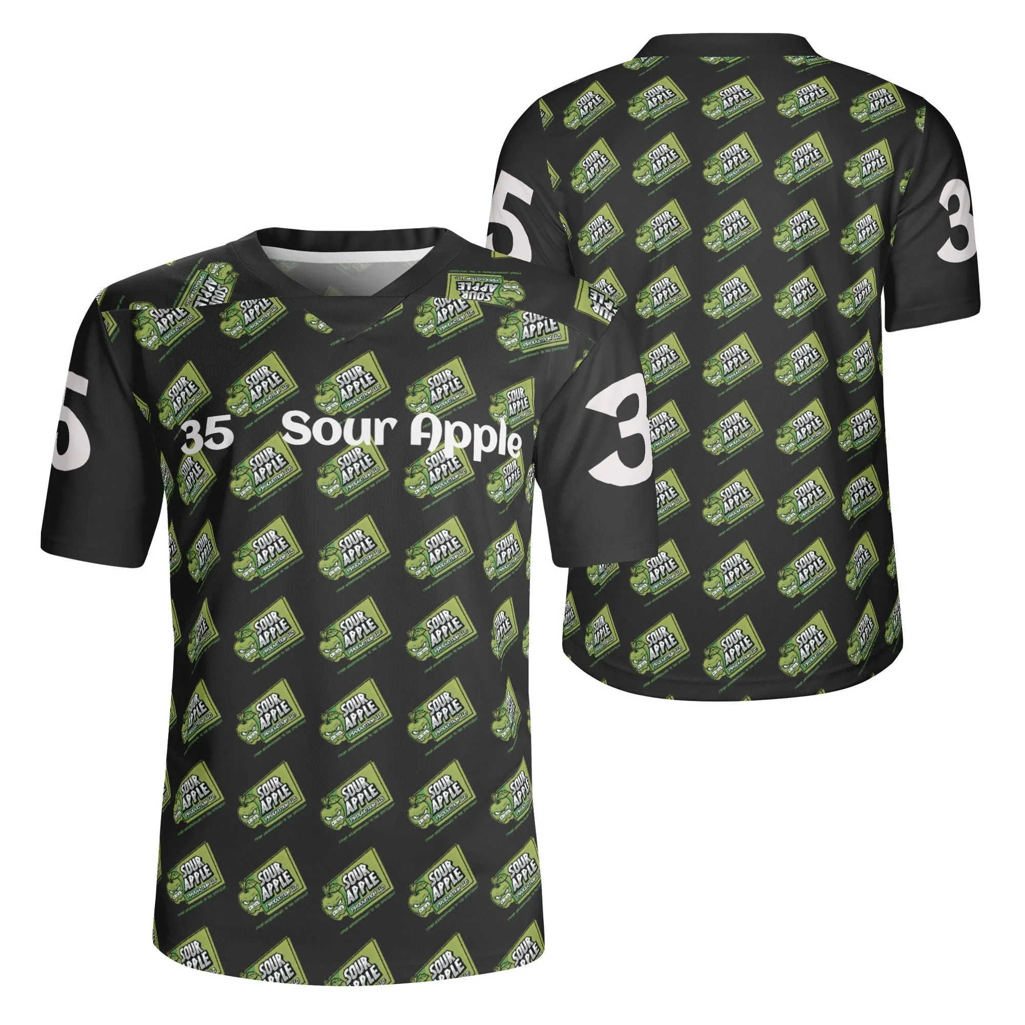 Vibrant Sour Apple Men's Athletic Football and Rugby Jersey