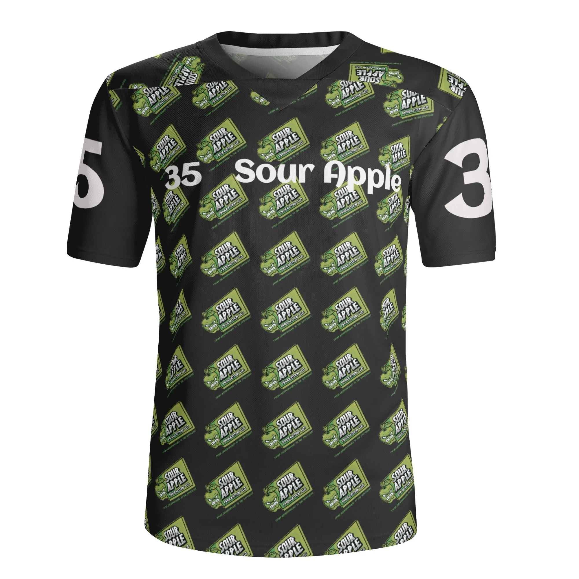 Vibrant Sour Apple Men's Athletic Football and Rugby Jersey
