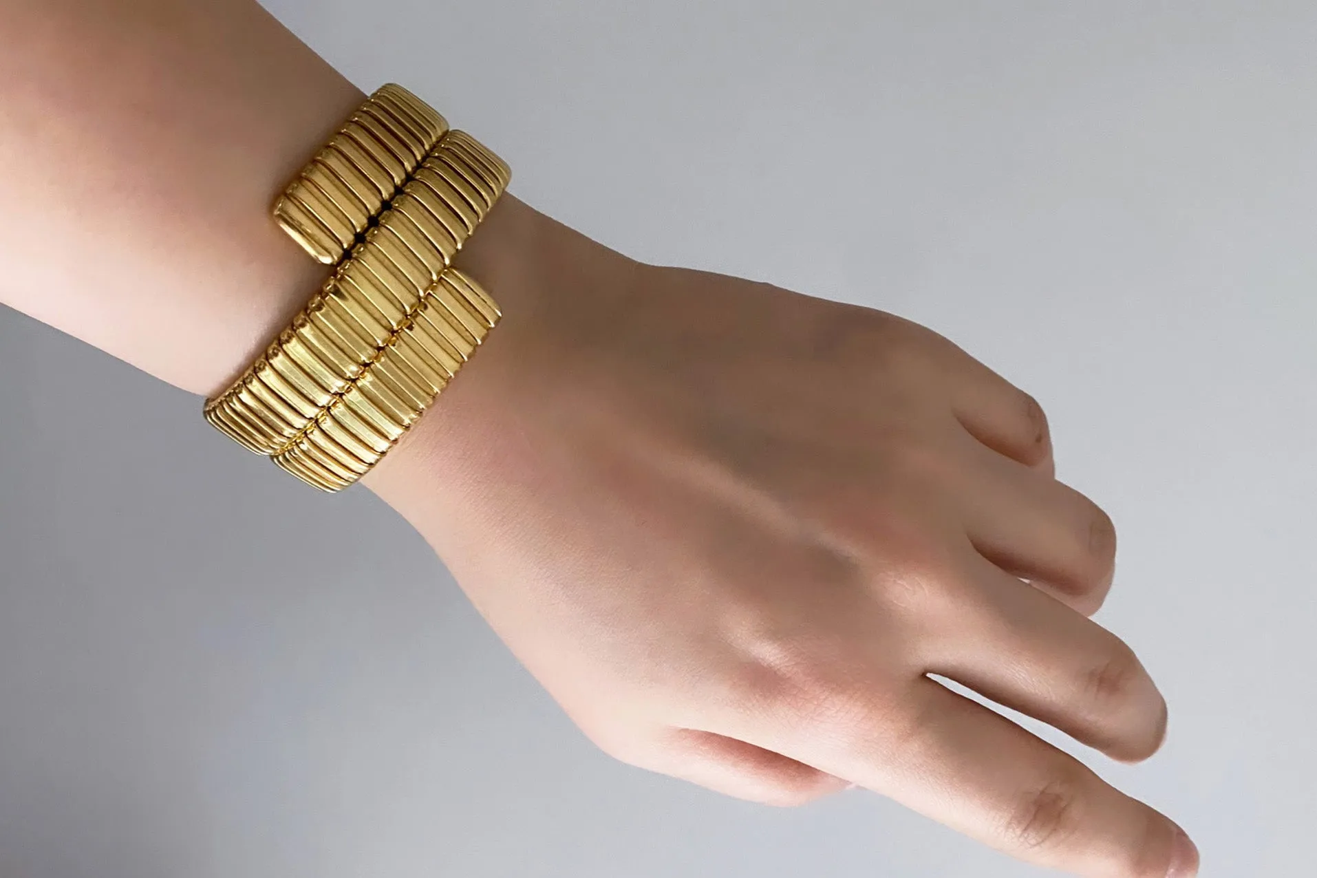 Vintage Italian 18k Gold Tubogas Bracelet