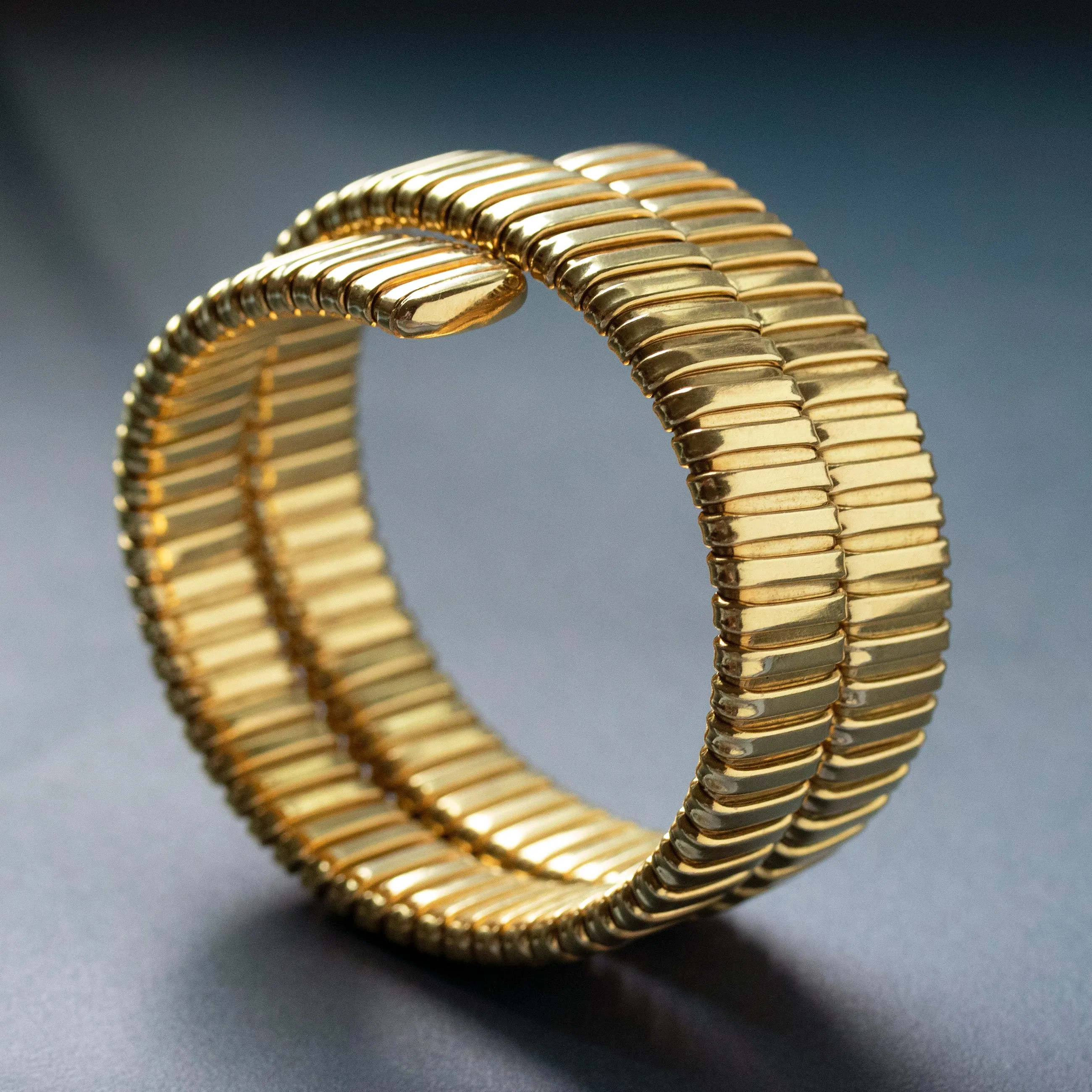 Vintage Italian 18k Gold Tubogas Bracelet