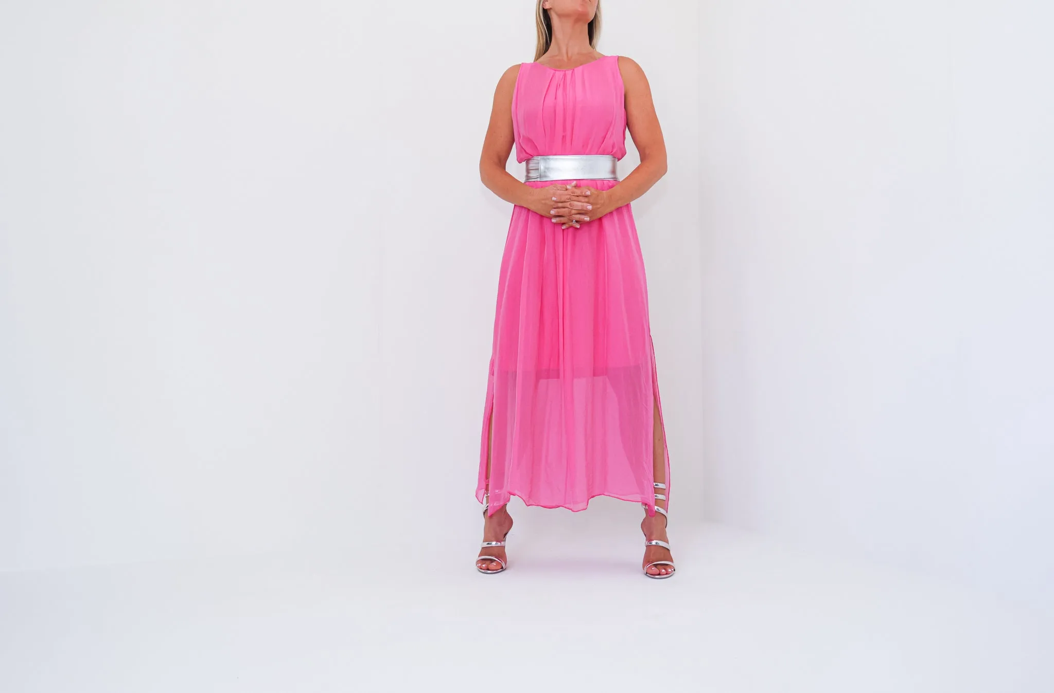 VISCOSE SHEER SLEEVELESS DRESS