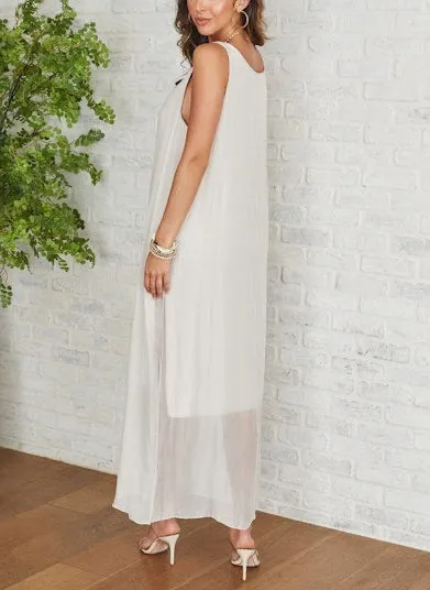 VISCOSE SHEER SLEEVELESS DRESS