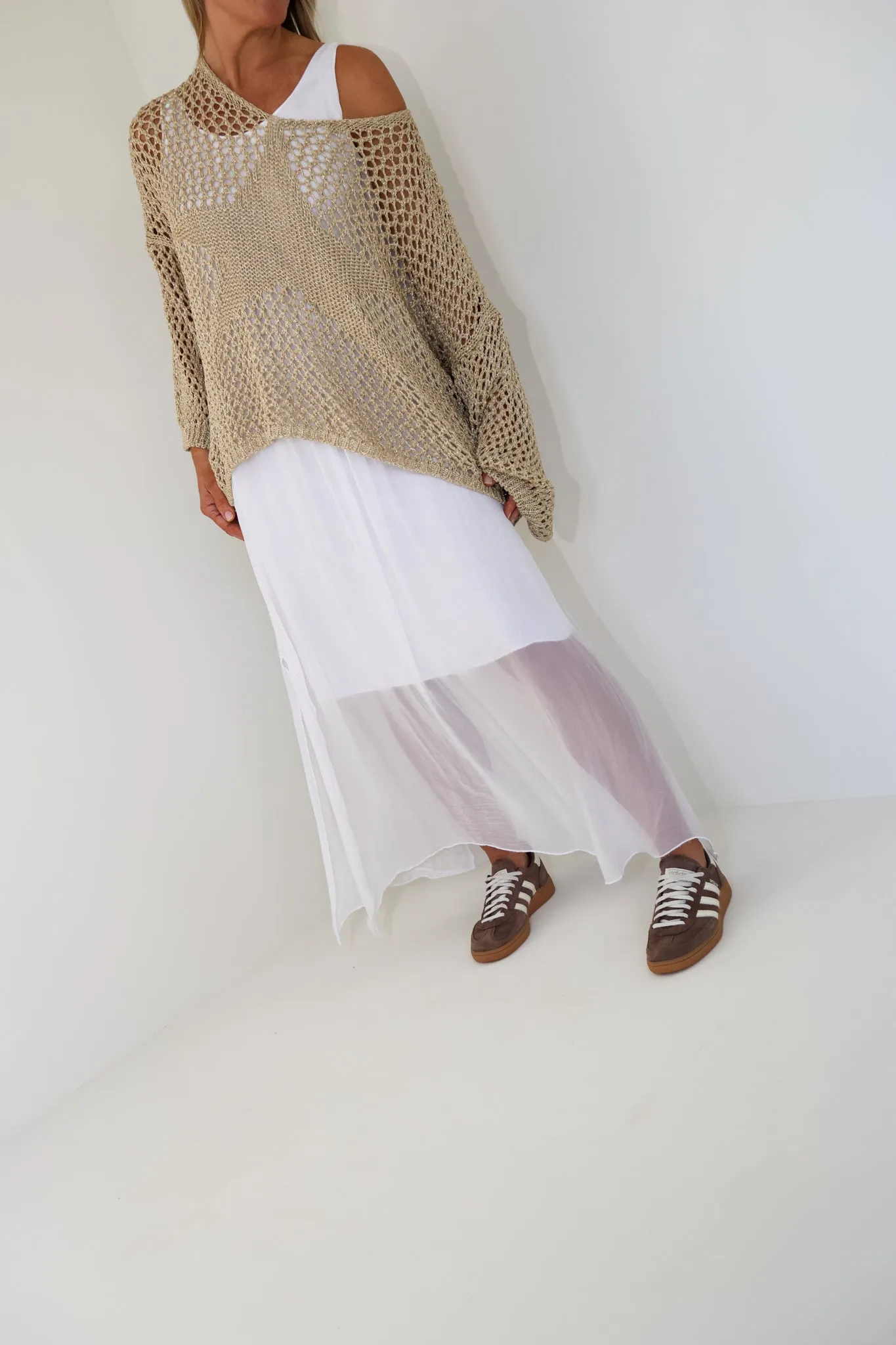 VISCOSE SHEER SLEEVELESS DRESS