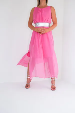 VISCOSE SHEER SLEEVELESS DRESS