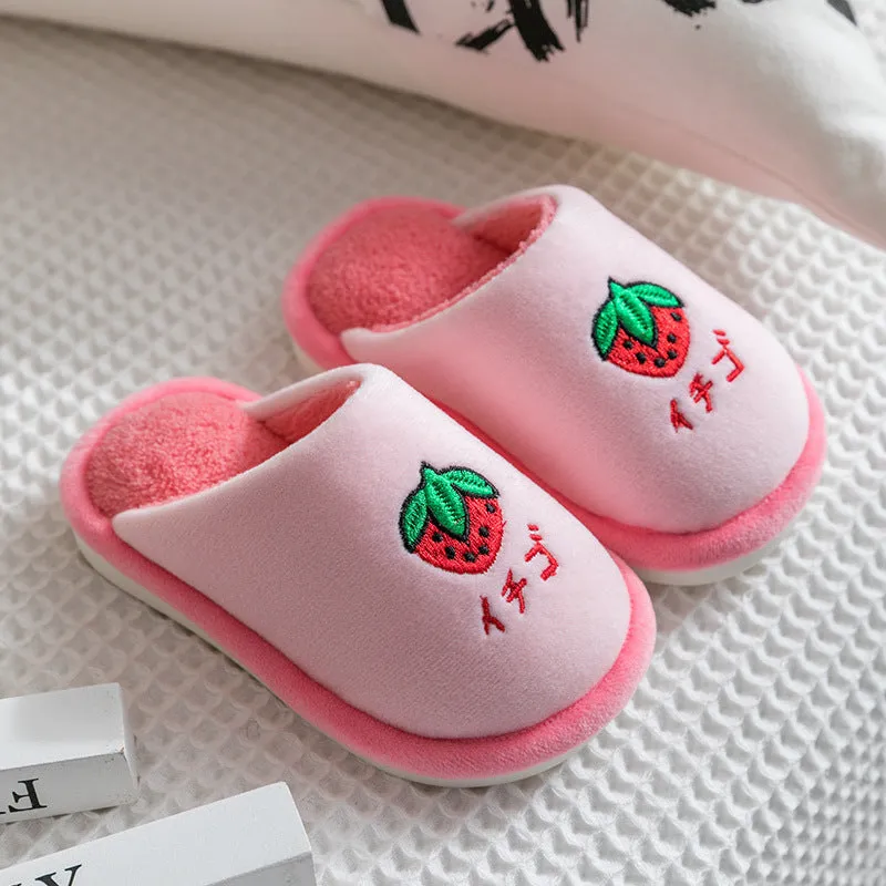 VLOVELAW Autumn and Winter New Children's Cotton Slippers Parent-Child Cartoon Wool Sleeper Fleece-lined Warm Indoor Home Cotton Slippers Wholesale