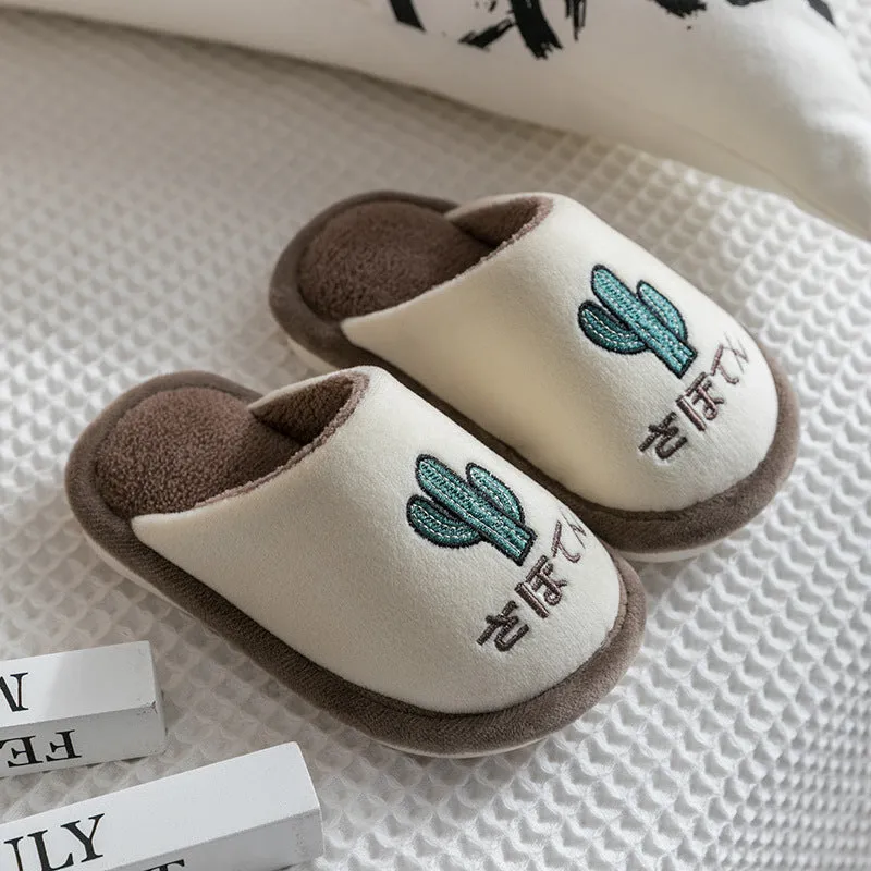 VLOVELAW Autumn and Winter New Children's Cotton Slippers Parent-Child Cartoon Wool Sleeper Fleece-lined Warm Indoor Home Cotton Slippers Wholesale