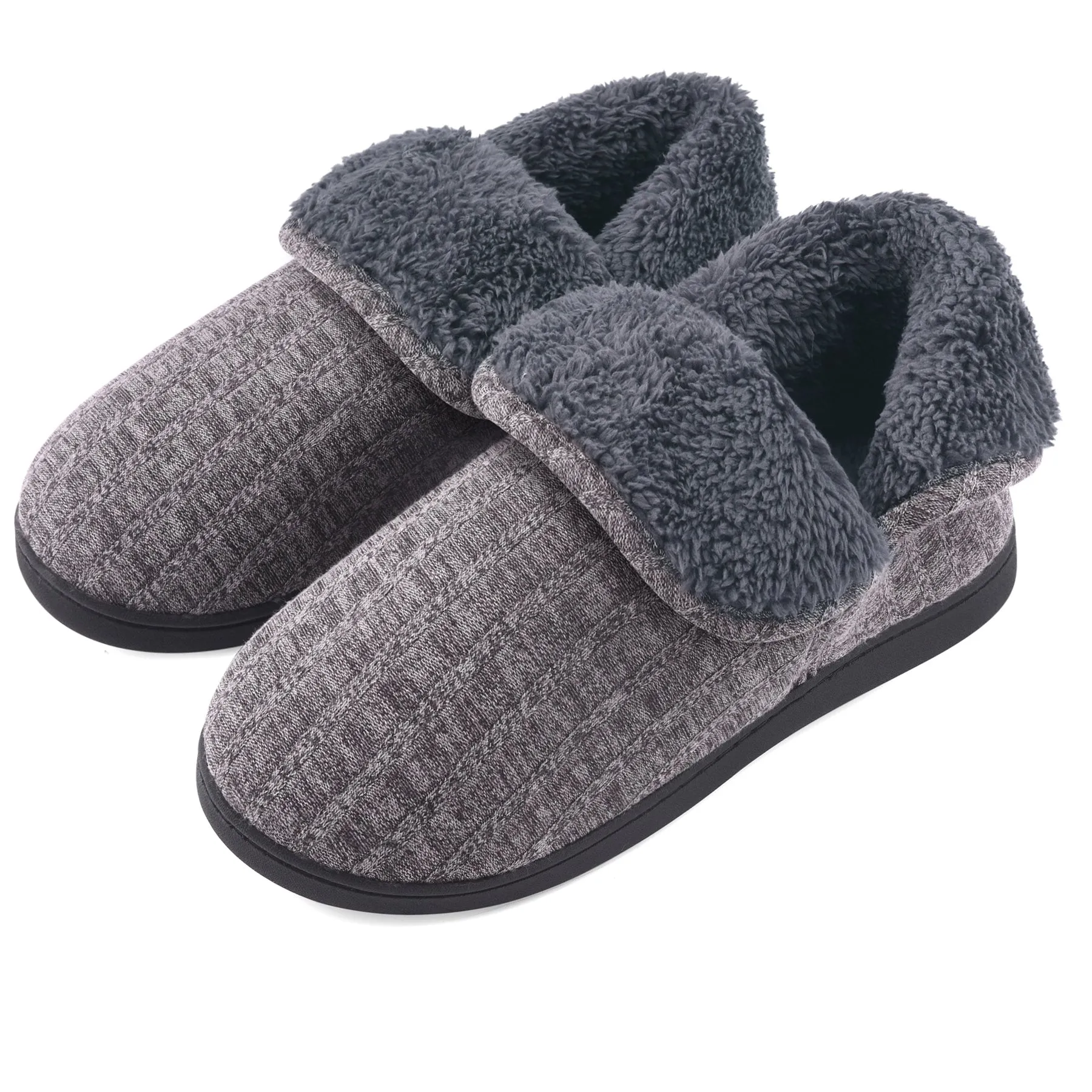 VONMAY Men's Fuzzy Slippers Boots Memory Foam Booties Comfy House Shoes Indoor Outdoor