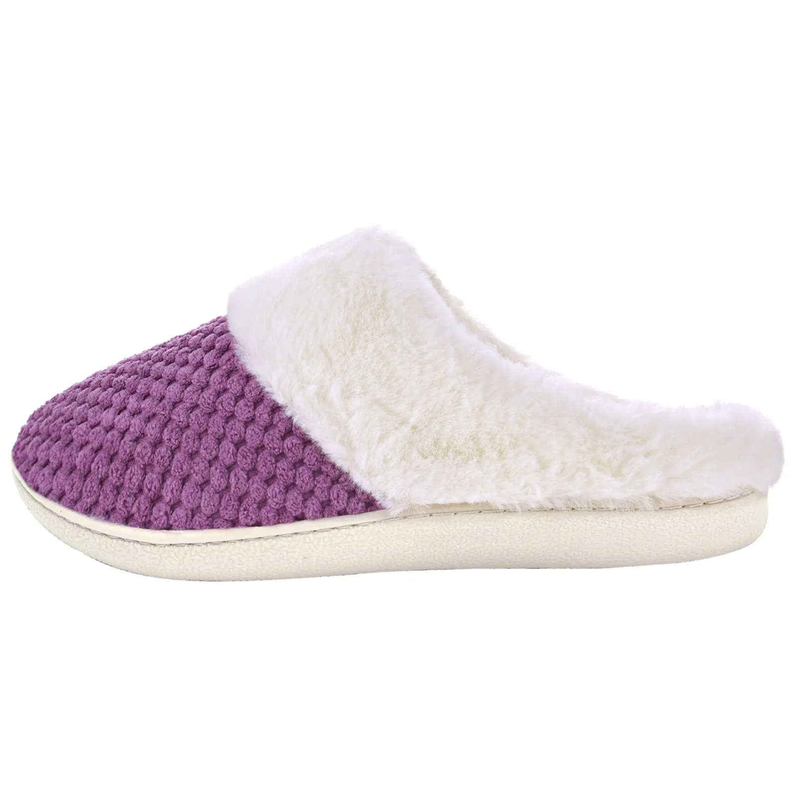 VONMAY Women's Slippers House Shoes Fleece Fuzzy Plush Lining Comfort Memory Foam Slip On Clog Coral Indoor/Outdoor