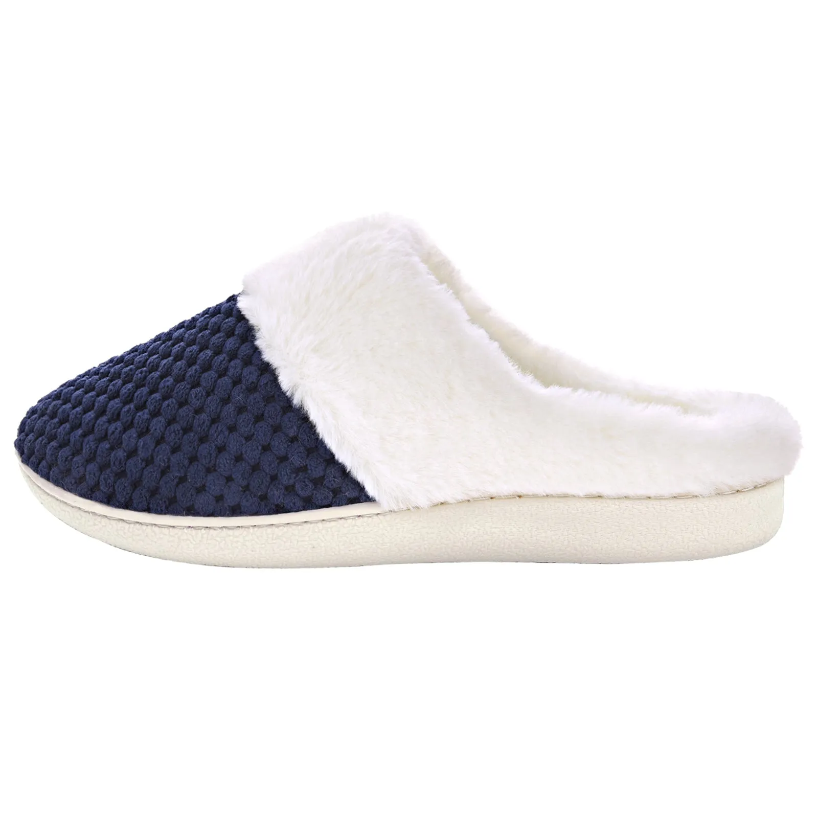 VONMAY Women's Slippers House Shoes Fleece Fuzzy Plush Lining Comfort Memory Foam Slip On Clog Coral Indoor/Outdoor