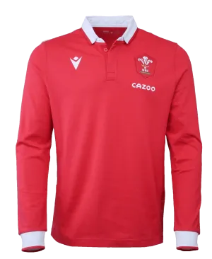 Wales Long Sleeve Home Polo 22/23 by Macron