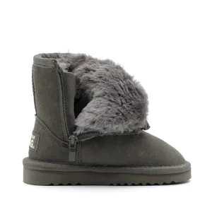 WARATAH UGG® Water Resistant Kids Short Zip Up Boot - Grey