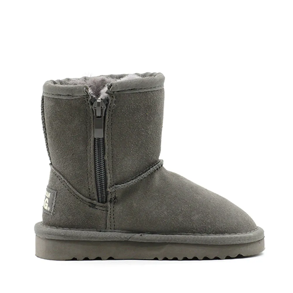 WARATAH UGG® Water Resistant Kids Short Zip Up Boot - Grey