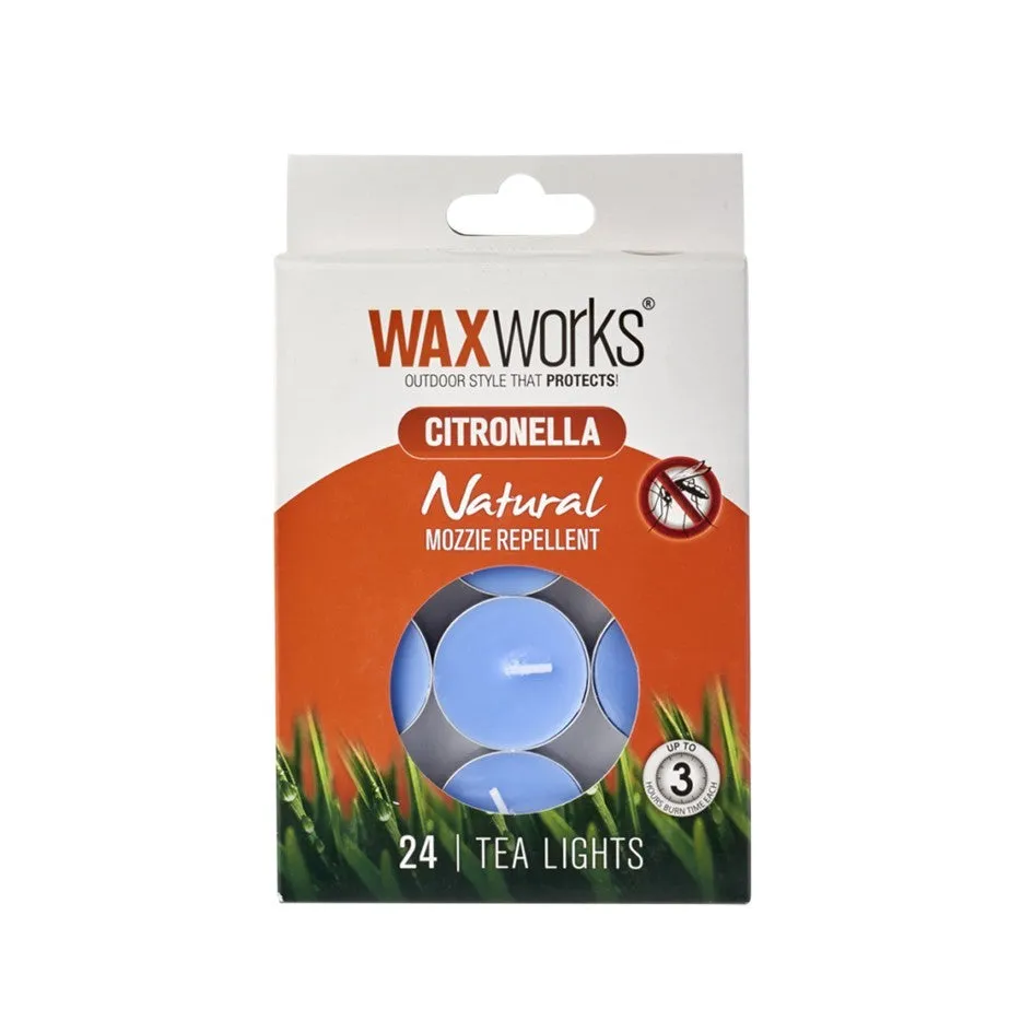 WAXWORKS CITRONELLA TEALIGHTS 24 PACK