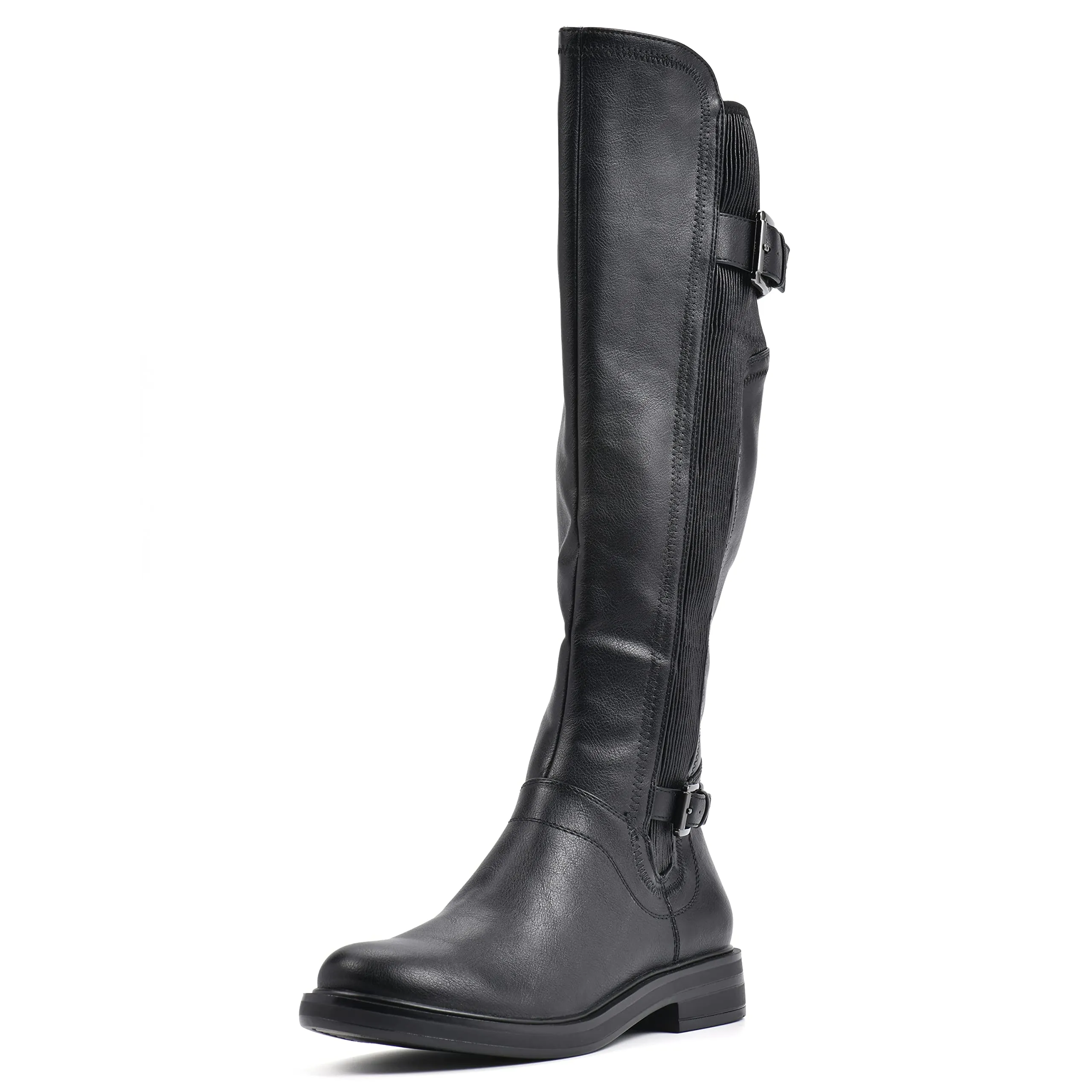 WHITE MOUNTAIN Shoes Meditate Women's Tall Riding Boot, Black/Smooth, 6.5 M