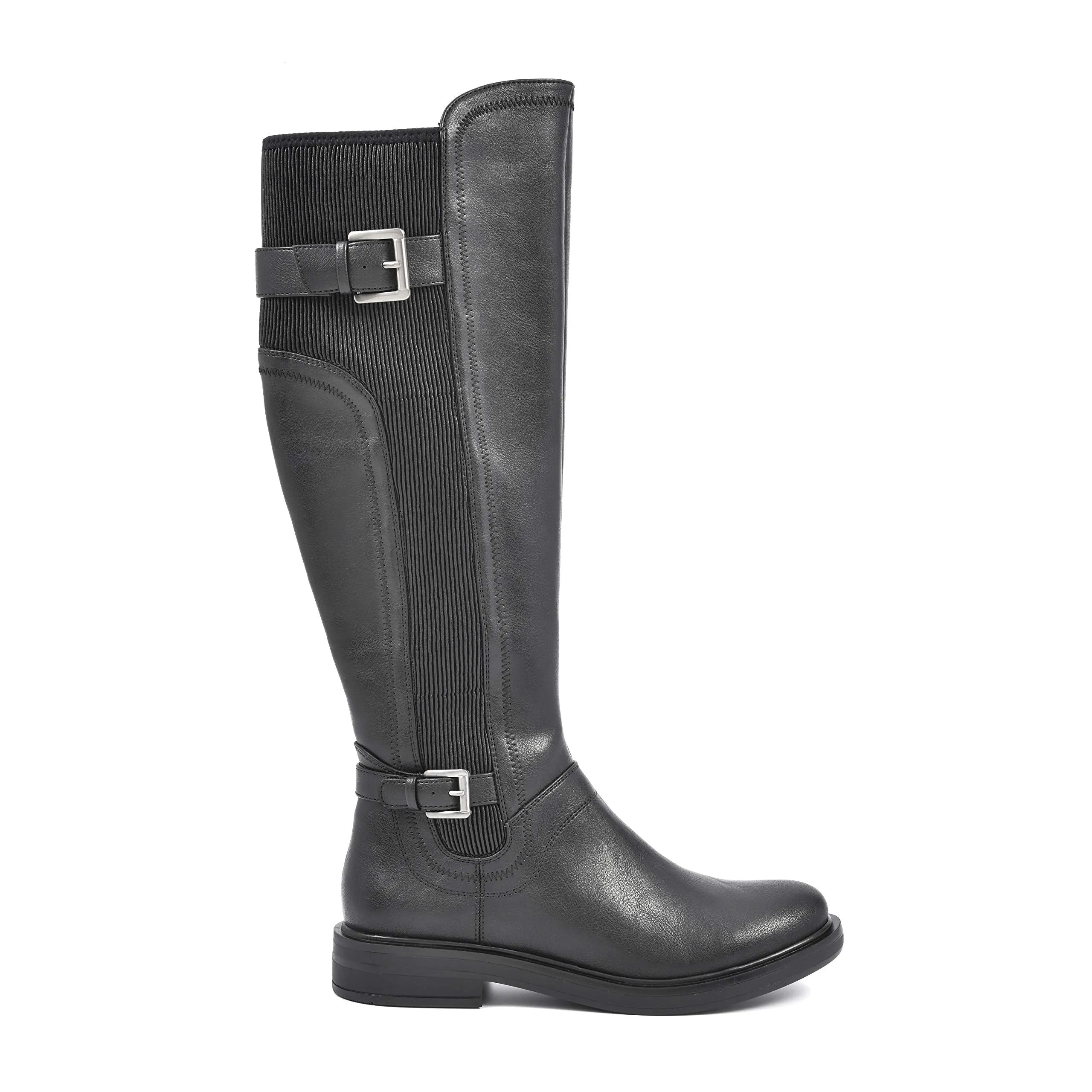 WHITE MOUNTAIN Shoes Meditate Women's Tall Riding Boot, Black/Smooth, 6.5 M