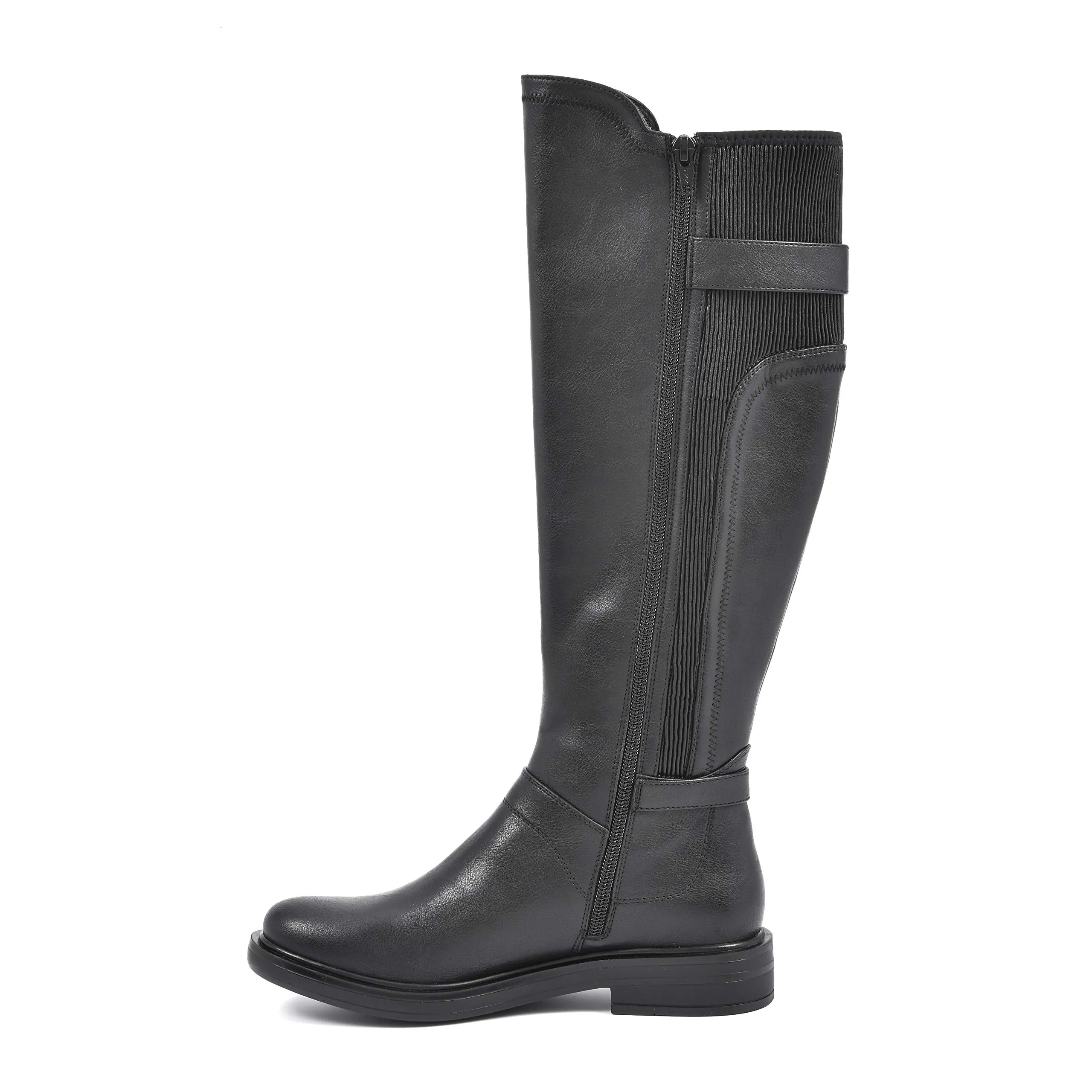 WHITE MOUNTAIN Shoes Meditate Women's Tall Riding Boot, Black/Smooth, 6.5 M